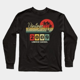 vintage 2009 14th birthday vintage tshirt design Long Sleeve T-Shirt